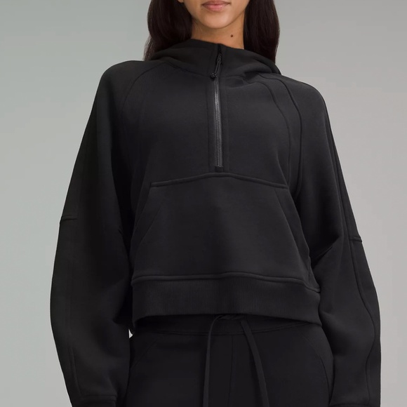 Lululemon - Black Scuba Half Zip Funnel Neck Pullover Activewear, Size M/L - Picture 1 of 5